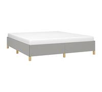 vidaXL Cadre de lit rembourré avec sommier à lattes Gris clair 180x200 cm Tissu