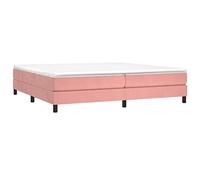 vidaXL Cadre de lit rembourré double moderne 200x200 cm velours rose avec sommier à lattes