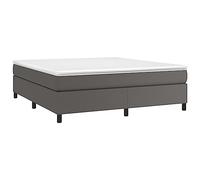 vidaXL Sommier à ressorts de lit 3121063 Gris Similicuir 180x200 cm