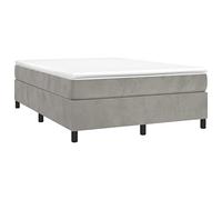 vidaXL Cadre de lit Gris clair 140x190 cm Velours