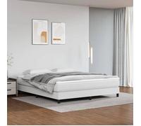 3120707 vidaXL Sommier à ressorts de lit Blanc 160x200 cm Similicuir