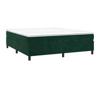 vidaXL Cadre de lit rembourré 180x200 cm Velours Vert foncé avec sommier à lattes