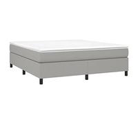 vidaXL Cadre de lit rembourré avec sommier à lattes gris clair 180x200 cm tissu