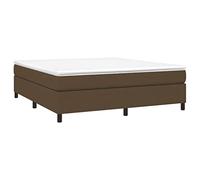 vidaXL Cadre de lit double rembourré à ressorts 160x200 cm tissu marron foncé