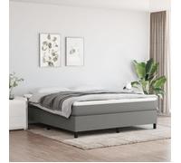 vidaXL Cadre de lit rembourré 160 x 200 cm Tissu gris foncé avec sommier à lattes