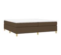 vidaXL Cadre de lit à Lattes, Lit Rembourré, Lit Double avec Sommier à Lattes, Lit Adulte de Chambre à Coucher, Moderne, Marron Foncé 200x200 cm Tissu