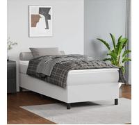 vidaXL Cadre de lit rembourré 3121018 – 90x190 cm simili cuir blanc, sommier à lattes