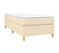 vidaXL Cadre de lit simple rembourré à lattes Tissu crème 100x200 cm Moderne