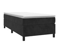 vidaXL Cadre de lit rembourré – Lit simple velours noir 90x190 cm, sommier à lattes, moderne