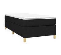 vidaXL Cadre de lit à lattes rembourré, lit simple moderne, noir 90x200 cm tissu