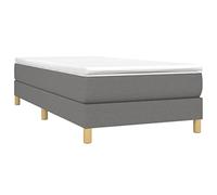 vidaXL Cadre de lit à Lattes, Lit Rembourré, Lit Simple, Lit Adulte, Meuble de Chambre à Coucher Intérieur, Moderne, Gris Foncé 80x200 cm Tissu