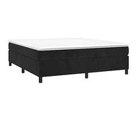 vidaXL Cadre de lit rembourré double moderne 160x200 cm velours noir sommier à lattes