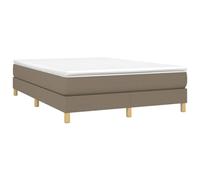 vidaXL Cadre de lit à ressorts rembourré Lit double 140x190 cm – Sommier à lattes, taupe tissu