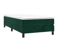 vidaXL Cadre de lit simple rembourré avec sommier à lattes – Vert foncé 90x190 cm Velours