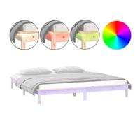 vidaXL Cadre de lit à LED 140x190 cm bois massif 820651