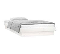 Vidaxl Cadre De Lit À Led Blanc 100x200 Cm Bois Massif Blanc