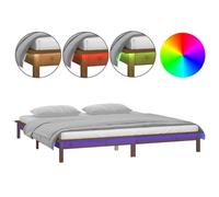 Bedframe LED massief hout honingbruin 140x190 cm820654