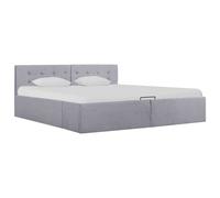 Vidaxl Cadre De Lit À Rangement Hydraulique Sans Matelas 160x200 Cm Gris