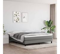 3120525 vidaXL Sommier à ressorts de lit Gris foncé 160x200 cm Tissu