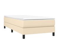 vidaXL Cadre de Lit à Ressorts, Lit Rembourré avec Pieds, Lit Simple avec Sommier à Lattes, Lit Adulte de Chambre à Coucher, Moderne, Crème 80x200 cm Tissu