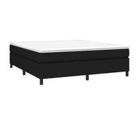 vidaXL Cadre de Lit à Ressorts, Lit Rembourré avec Sommier à Lattes, Lit Double, Lit Adulte de Chambre à Coucher, Moderne, Noir 160x200 cm Tissu
