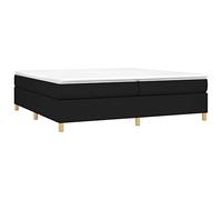 vidaXL Cadre de Lit, Lit Rembourré avec Sommier à Lattes, Lit Double, Lit Adulte de Chambre à Coucher, Moderne, Noir 200x200 cm Tissu