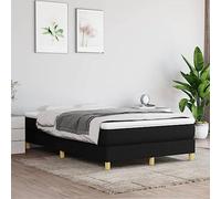 vidaXL Cadre de Lit à Ressorts, Lit Rembourré avec Sommier à Lattes, Lit Double, Lit Adulte de Chambre à Coucher, Moderne, Noir 120x200 cm Tissu