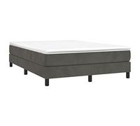 3120767 vidaXL Sommier à ressorts de lit Gris foncé 140x190 cm Velours