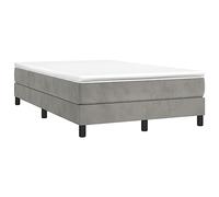 vidaXL Cadre de Lit à Ressorts, Lit Rembourré, Lit Double avec Sommier à Lattes, Lit Adulte de Chambre à Coucher, Moderne, Gris Clair 120x200 cm Velours