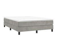 3120766 vidaXL Sommier à ressorts de lit Gris clair 140x190 cm Velours