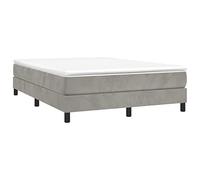 3120766 vidaXL Sommier à ressorts de lit Gris clair 140x190 cm Velours