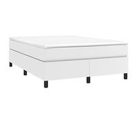 3121042 vidaXL Sommier à ressorts de lit Blanc 140x190 cm Similicuir