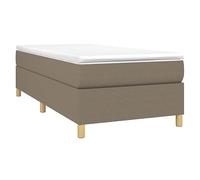 vidaXL Cadre de lit rembourré moderne 90x200 cm tissu taupe – lit simple avec sommier à lattes