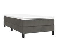 3120743 vidaXL Sommier à ressorts de lit Gris foncé 90x190 cm Velours