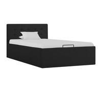 Vidaxl Cadre De Lit à Stockage Hydraulique Gris Foncé Tissu 90x200 Cm