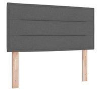 vidaXL Cadre de Lit à Tête de Lit Basse en Gris Foncé | Design à Hauteur Réglable | Tissu de Haute Qualité et Bois de Pin Parfait pour Chambres Contemporaines Cadres Intérieurs Simples Support Stylé