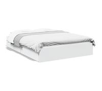 vidaXL Cadre de lit à tiroirs Blanc 120x190 cm Bois d'ingénierie, lit, lit de Rangement, Cadre de lit Double, lit Double, Meuble de Chambre à Coucher