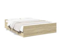 Vidaxl Cadre De Lit À Tiroirs Chêne Sonoma 160x200cm Bois D'ingénierie Marron