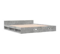 VidaXL Cadre de Lit à Tiroirs Double Gris Béton 180x200 cm en Bois d'Ingénierie - Lit de Rangement