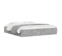vidaXL Cadre de lit à tiroirs Gris béton 180x200 cm Bois d'ingénierie, lit, lit de Rangement, Cadre de lit Double, lit Double