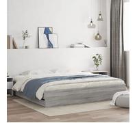 vidaXL Cadre de lit 3207264 à tiroirs sonoma gris 160x200 cm bois d'ingénierie