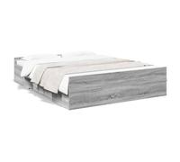 vidaXL Cadre de lit à tiroirs Sonoma Gris 160x200 cm Bois d'ingénierie