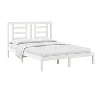 vidaXL Cadre de lit Blanc Bois de pin massif 140x190 cm