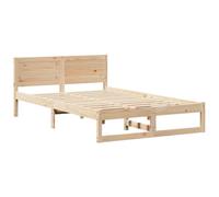 vidaXL Cadre de Lit Adulte Naturel Bois de pin Massif Construction Durable avec Rangement idéal pour Le mobilier de Chambre Intérieur Design huilé Léger Élégant Stylé