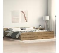 Cadre de Lit Tête de Lit et Pied de Lit Double Gris Sonoma 120x190 cm vidaXL