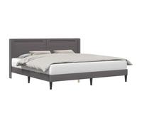 vidaXL Cadre de lit avec Bandes LED Gris 180 x 200 cm Simili Cuir, Chambre stylée, lit Moderne, Plateforme élégante, Design Solide, Cadre innovant, Sommeil raffiné, Look Urbain