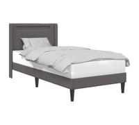 vidaXL Cadre de lit avec Bandes LED Gris 80 x 200 cm Simili Cuir, Chambre stylée, lit Moderne, Plateforme élégante, Design Solide, Cadre innovant, Sommeil raffiné, Look Urbain