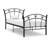 vidaXL Cadre de lit avec design de football Noir Métal 90x200 cm