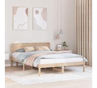 vidaXL Cadre de Lit avec Headboard 200x200 cm Bois de Pin Massif 872092 Or G