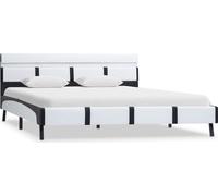vidaXL Cadre de lit avec LED Blanc Similicuir 120x200 cm
